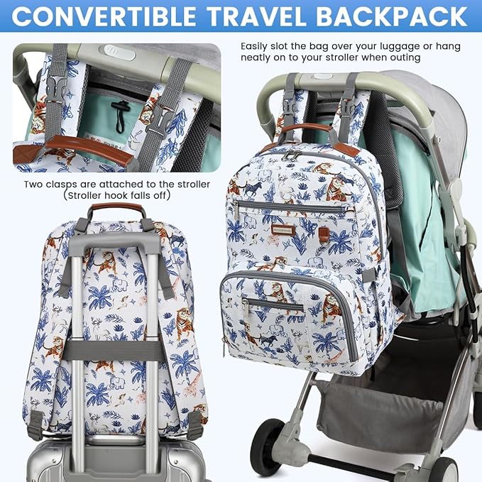 Diaper Bag Backpack, Large Baby Nappy Bags with Portable Changing Pad for Boys and GirlsMultifunction Travel Baby Bag for Moms Dads, Shower Gifts Waterproof and Stylish