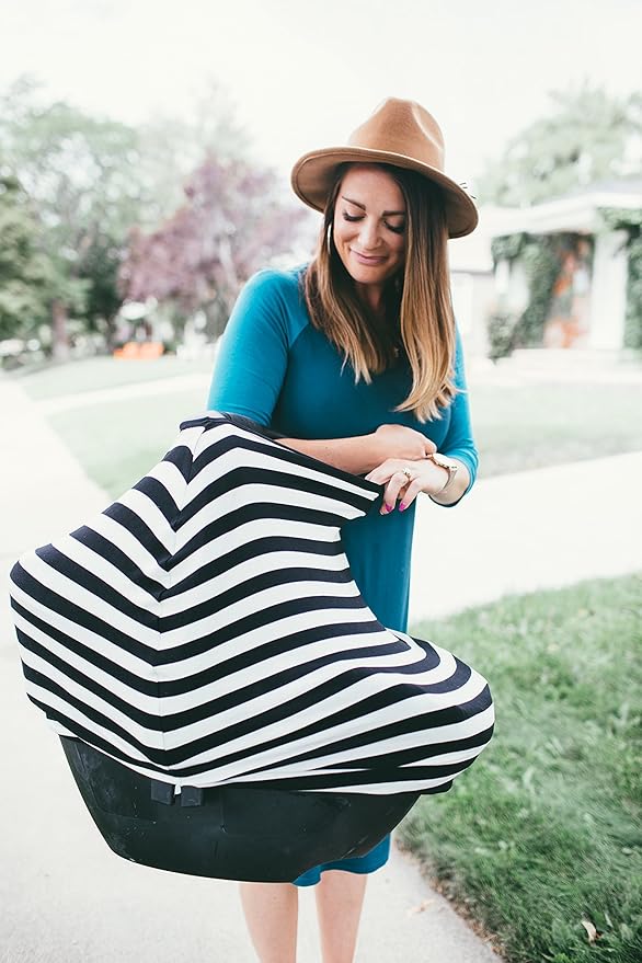 Copper Pearl Multi-Use Cover: Car Seat Covers, Nursing Cover, and Stroller Cover for Sun - Stretchy Fabric, All-Season Use, Stylish Designs, Easy Access for Moms - Classic