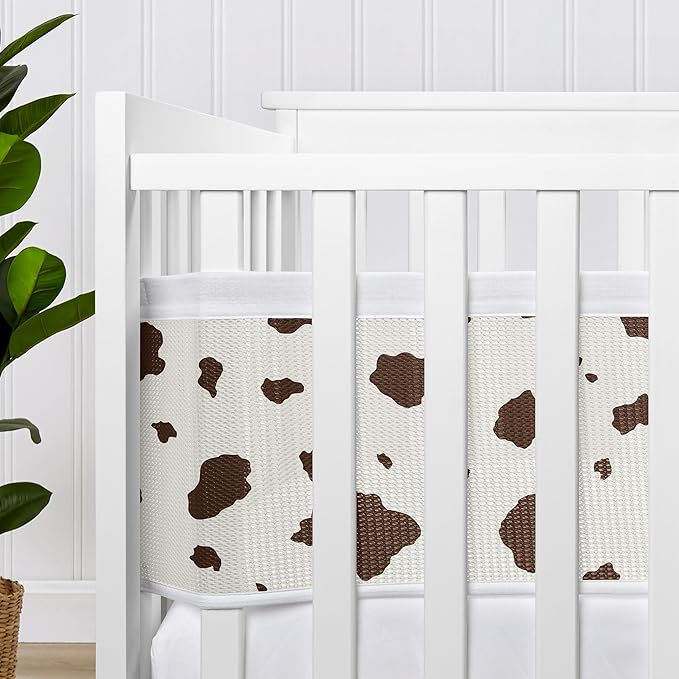 Sweet Jojo Designs + BreathableBaby 2-Piece Breathable Mesh Crib Liner Set (Western Cow Print) for Boys/Girls, Baby, Infants/Newborn Nursery (Brown, Southern Charm, Country, South, Wild West, Animal)