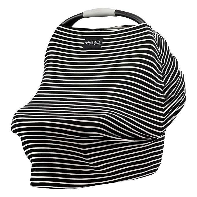 Milk Snob Original 5-in-1 Cover - Nursing Cover for Breastfeeding - Baby Car Seat Cover, Carseat Canopy & Stroller - Essential All-in-One Cover - Gift for Mom, Baby (Modern Stripe)