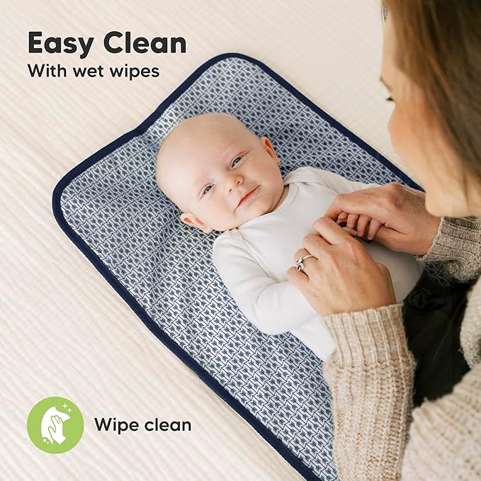 KeaBabies Portable Diaper Changing Pad, Easy Wipe Clean - Foldable Waterproof Baby Changing Mat for Diaper Bag, Compact, Lightweight, 25x13 Newborn, Infant, Baby Changer Travel Essential (Planets)