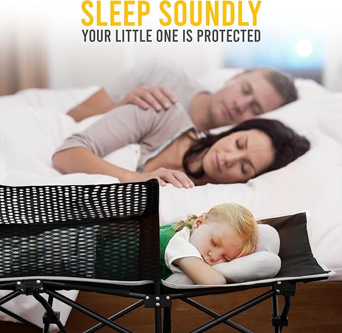 Toddler Cot Bed: Kids Travel Camping and Portable Folding Cot, Great for Outdoors and Young Guests at Home. Comfortable Sleeping Bed Easy to Store and Use (Light Blue)