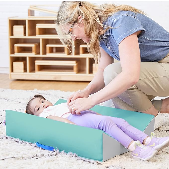 ECR4Kids SoftZone Baby Changing Pad, Contoured, Seafoam/Light Grey