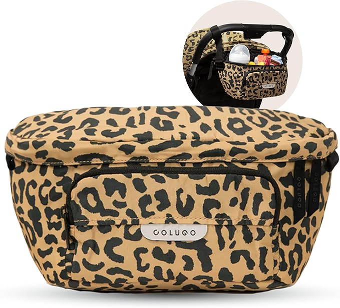 Colugo On-The-Go Stroller Organizer Insert with Zipper, Caddy with Cup Holder, Stroller Accessories for Parents specially designed to fit to your stroller with Non Slip Straps (Wild Child)