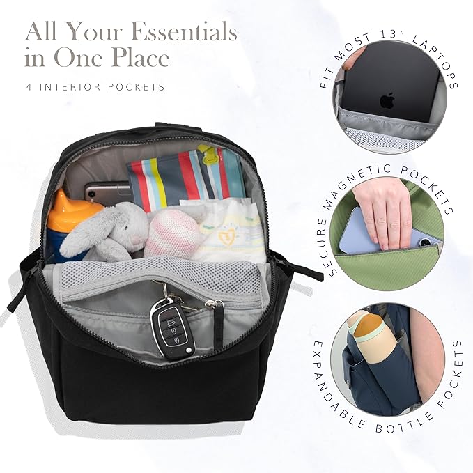 RED ROVR Mini Roo Lightweight Backpack | 6 pockets for everyday essentials (Navy)