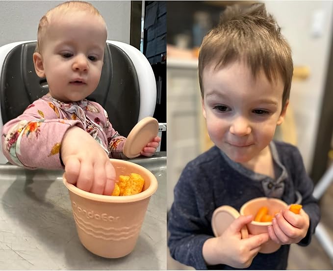 PandaEar 12 Pack Silicone Baby Food Storage Containers, 4 oz Reusable Small Snack Containers Freezer Storage with Airtight Lids Leak Proof for Infants Kids Babies, Microwave Safe