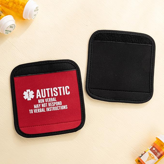 callie Medical ID on Seatbelt Covers -Autism Seatbelt Cover for Kid in Car Seats, Custom Set of 2 Multicolor Emergency Alert Carseat Straps with Name and Text Set, Gift for Allergy Autism Kids Family