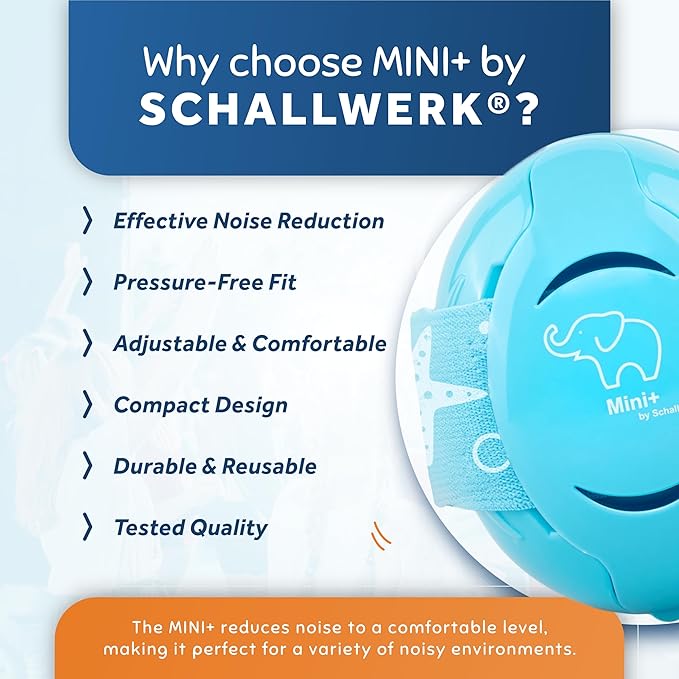 Schallwerk ® Mini+ Baby Ear Muffs – Infant Noise Cancelling Headphones, Toddler Ear Protection, Baby Headphones for Noise
