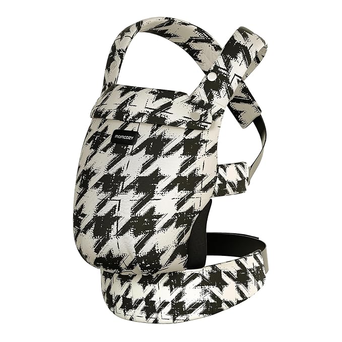 Momcozy Baby Carrier - Ergonomic, Cozy and Lightweight Carrier for 3-24 Months, Effortless to Put On, Ideal for Hands-Free Parenting, Enhanced Lumbar Support, Houndstooth