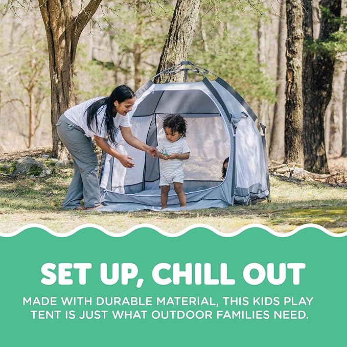 Baby Delight Go with Me Villa Portable Tent and Playard | Kids Tent and Playhouse | Indoor and Outdoor | Elephant Grey