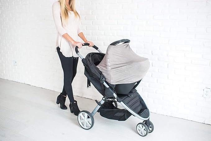 Baby Car Seat Cover Canopy and Nursing Cover Multi-Use Stretchy 5 in 1 Gift The Granite by Copper Pearl