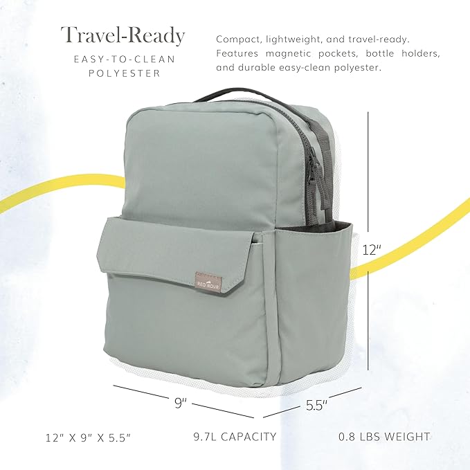 RED ROVR Mini Roo Lightweight Backpack | 6 pockets for everyday essentials (Sage)