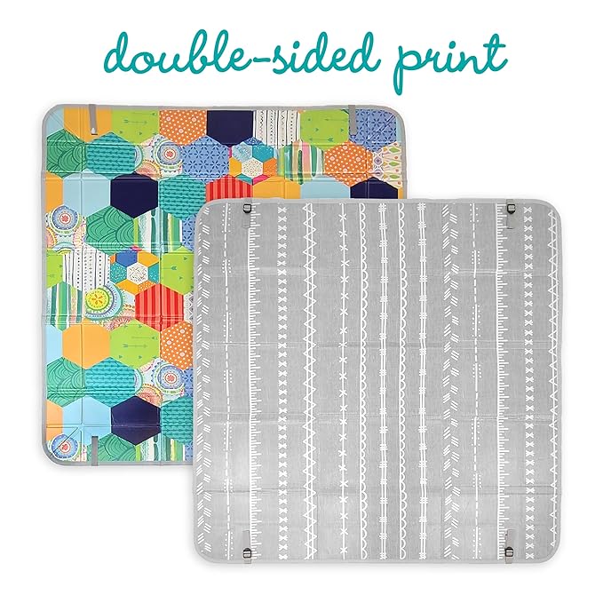 Infantino Foldable Soft Foam Play Mat, Baby Play Mat for Tummy Time & Floor Play, Lightweight, Easy to Store, Wipeable, Multicolor