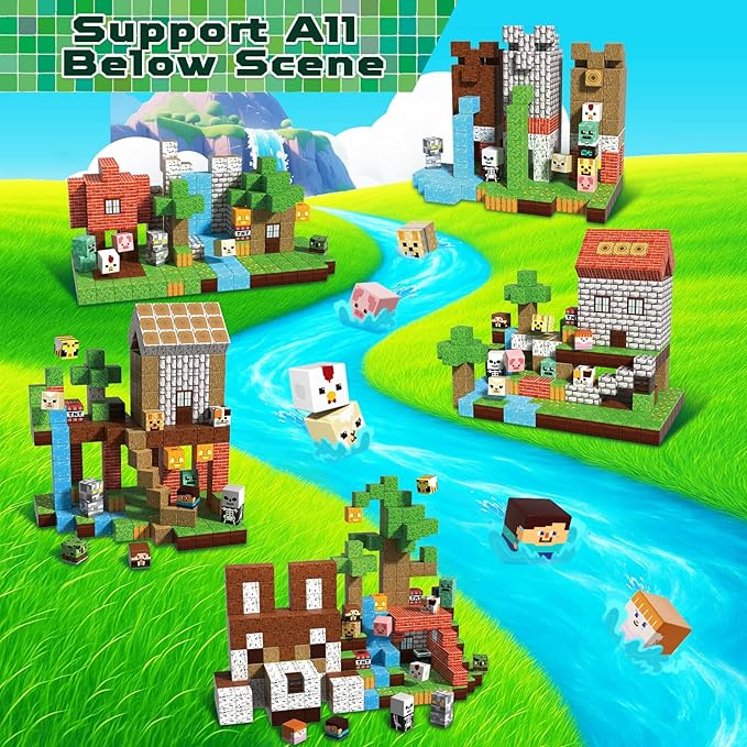 300PCS Magnetic Blocks - Magnetic Building Blocks, Stacking Magnet Cubes Toys, STEM Montessori Sensory Game Toys for Kids Boys and Girls Ages 3 4 5 6 7 8 Birthday Gifts