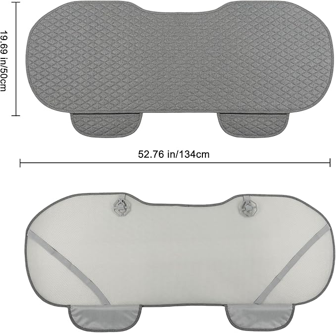 West Llama Linen Car Seat Covers,Bottom Seat Covers for Cars Include 1 Rear Bench Cover Universal Fits 90% Vehicles,SUVs,Cars,Sedans,Gray