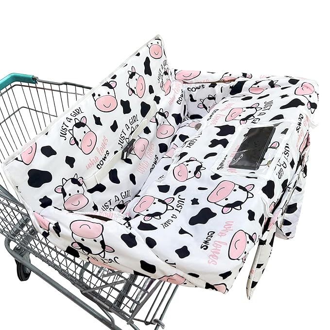 Shopping Cart Cover for Baby,2-in-1 Baby Cart Covers with Portable Cloth Bag Cart Seat Pad for Babies Grocery Cushion Cover Restaurant,Suitable for All Supermarkets and Restaurants