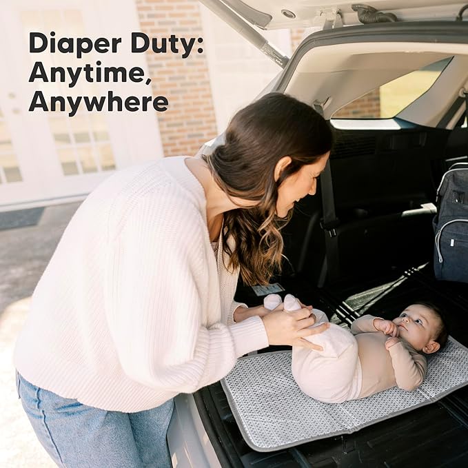 KeaBabies Portable Diaper Changing Pad, Easy Wipe Clean - Foldable Waterproof Baby Changing Mat for Diaper Bag, Compact, Lightweight, 25x13 Newborn, Infant, Baby Changer Travel Essential (Woodland)