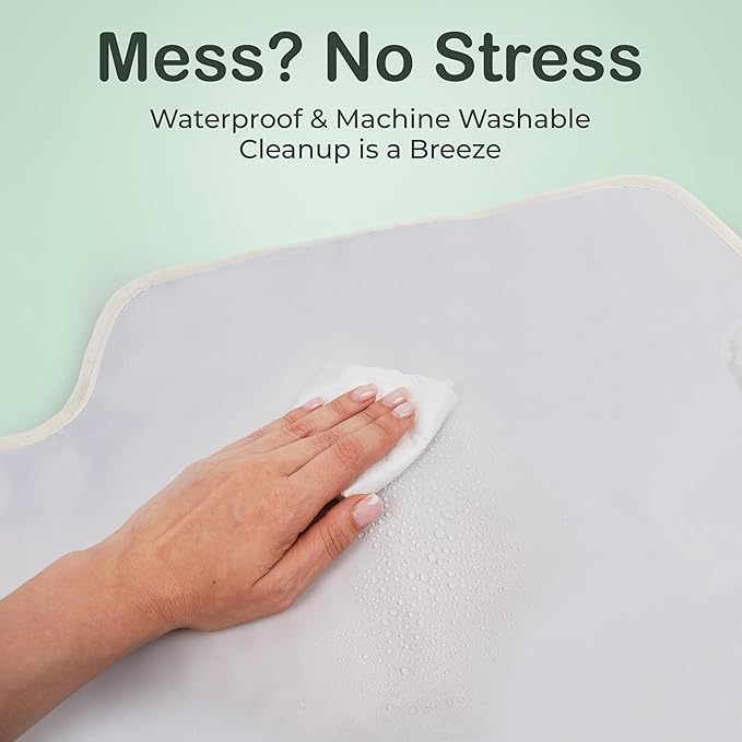 Portable Diaper Changing Pad - Newborn Essentials, Waterproof, Extra Wide & Long, Padded Foldable Wipeable Mat, Travel Bag, Baby Registry Gift, Wipes Pocket, Eco-Friendly (Green)