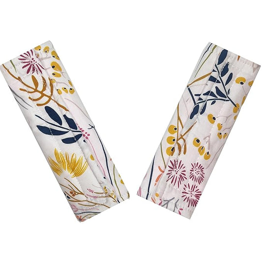 Baby Car Seat Neck Cover, Car Seat Strap Cover, Seat Belt Cushions Pads, Shoulder Strap Protectors, Reversible Pram Harness Covers in Minky Floral, Baby Neck Pad Protector