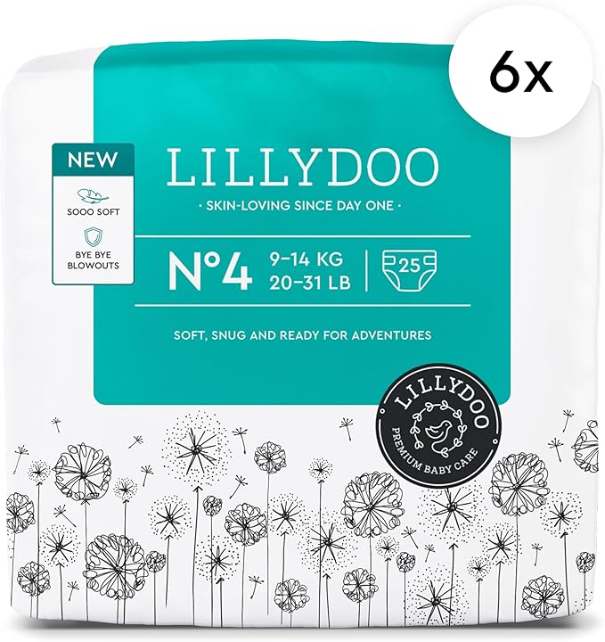 Baby Diapers - Size 4 (20-31 lbs), Monthly Supply (150 Count), Leak Protection, Skin-Friendly, Ultrasoft, Perfume- & Chlorine-Free, Hypoallergenic, Dermatologist Tested, Oeko-TEX®