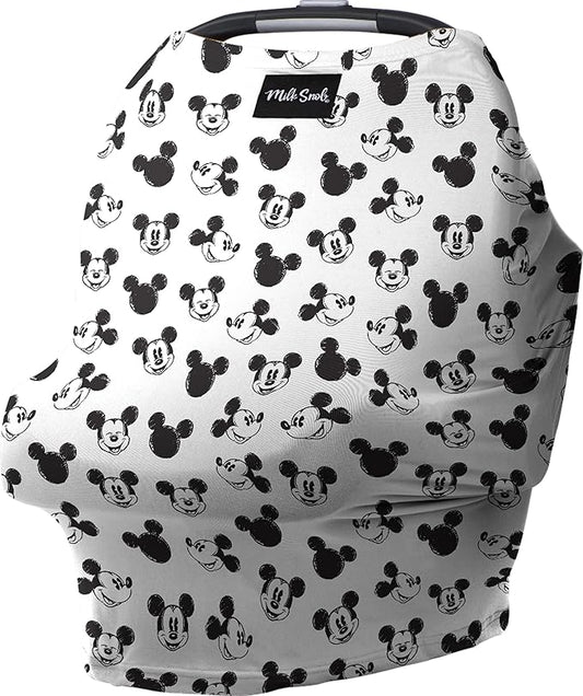 Milk Snob Original Disney 5-in-1 Cover Mickey Mouse Sketch, Privacy for Breastfeeding, Baby Car Seat, Carrier, Stroller, High Chair, Shopping Cart, Lounger Canopy - Newborn Essentials, Nursing Top