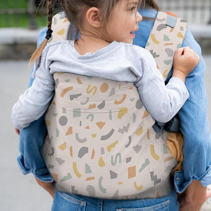 Beco Baby Carrier Toddler Carrier with Extra Wide Seat, 100% Cotton Toddler Carrying Backpack Style & Front-Carry, Lightweight & Breathable Child Carrier, Sling Carrier 20-60 lbs (Geometric)
