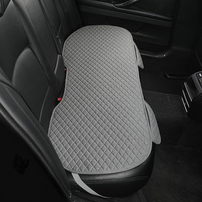 West Llama Linen Car Seat Covers,Bottom Seat Covers for Cars Include 1 Rear Bench Cover Universal Fits 90% Vehicles,SUVs,Cars,Sedans,Gray