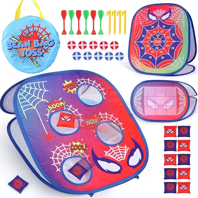 Bean Bag Toss Game for Kids: Cornhole for Kids, Outdoor Toys for Kids Ages 4-8 Tic Tac Toe Bean Bag Toss Toddler Toys Yard Games, Birthday Gift for Girls 3 4 5 6 7 8 Year Old