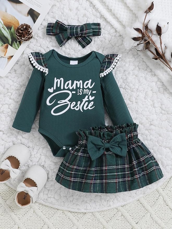 Newborn Infant Clothes Baby Girl Dress Summer Toddler Outfit Cute Girl Romper Skirt Set+Headband