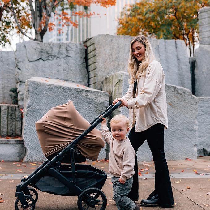 Milk Snob Original 5-in-1 Luxe Nursing Cover in Cocoa - Added Privacy Breastfeeding Cover, Car Seat Cover for Carrier, Stroller, High Chair, Shopping Cart, Lounger Canopy, Newborn Essentials