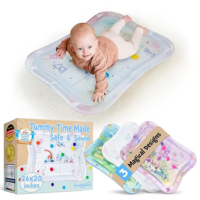 Premium Water Play Mat – Award-Winning Inflatable Tummy Time Water Mat – Sensory & Motor Development Designed by Professional Educators – Certified 100% Baby-Safe Materials - Small