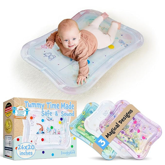 Premium Water Play Mat – Award-Winning Inflatable Tummy Time Water Mat – Sensory & Motor Development Designed by Professional Educators – Certified 100% Baby-Safe Materials - Small