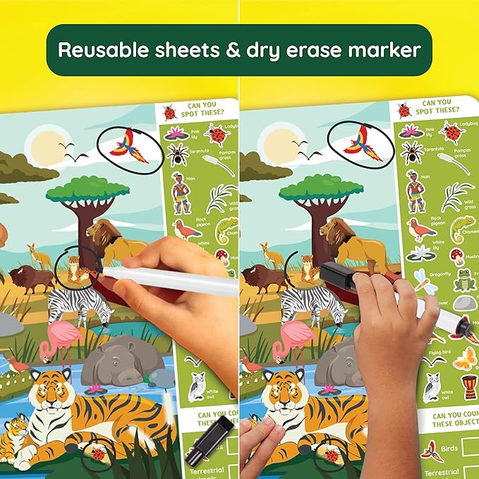Preschool Learning Activity - Search N Spot Educational Game, Perfect for Kids, Toddlers Who Love Toys, Art and Craft Activities, Gifts for Girls and Boys Ages 4+