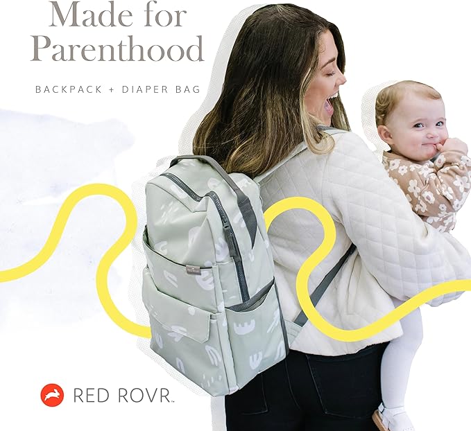 RED ROVR Roo Lightweight 1 LB Diaper Bag Backpack | 11 organizational pockets| Durable & Water-Resistant (Black)