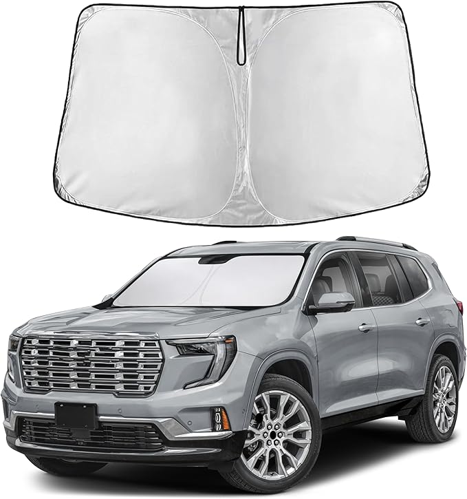 EcoNour Windshield Sun Shade for GMC Acadia 2024–2026 | Front Window Sunshade | Foldable Car Sun Protector | Blocks UV Rays & Keeps Interior Cooler