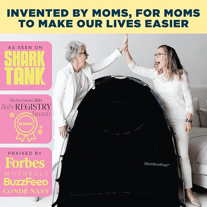 SlumberPod The Original Blackout Sleep Tent Travel Essential for Babies and Toddlers, Mini Crib and Pack N Play Cover, Sleep Pod for Kids with Monitor Pouch and Fan Pouch, Blocks 95%+ Light, Black