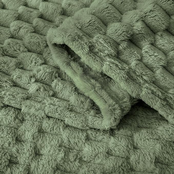 HOMRITAR Baby Blanket for Boys Girls 3D Flannel Fleece Fluffy Blankets for Baby Soft Plush Breathable Bed Blanket for All Season Toddler Infant or Newborn (30 x 40 Inch, Olive Green)