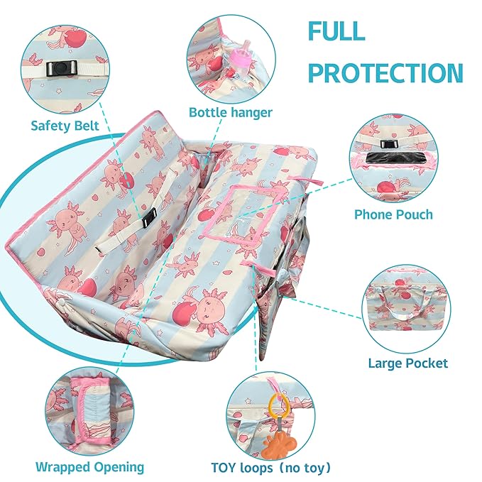 Shopping Cart Cover for Baby,2-in-1 Baby Cart Covers with Portable Cloth Bag Cart Seat Pad for Babies Grocery Cushion Cover Restaurant,Suitable for All Supermarkets and Restaurants