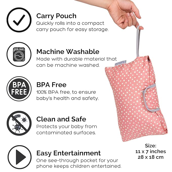 Suessie Shopping Cart Cover and High Chair Cover, Pink Dots