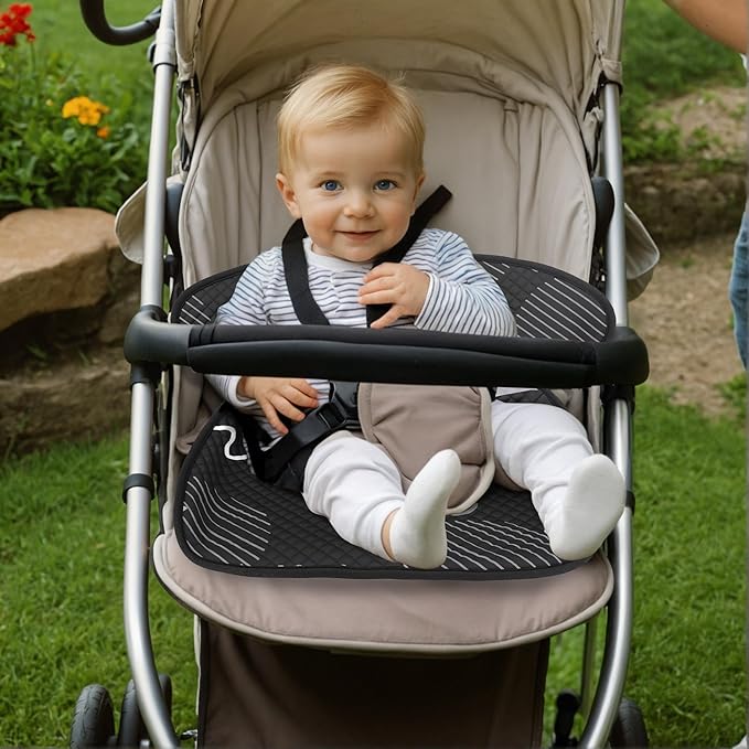 INFANZIA Dry Seat, Car Seat Protector Waterproof Carseat Liner Potty Training Toddlers, Baby and Infants, Piddle Pad for Carseats Strollers (Geometric Black, 2 Packs