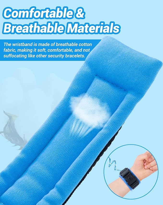 Toddler Leash, 2 Pack Safety Anti Lost Wrist Link with Key Lock, Reflective Child Walking Harness, 8.2ft Blue + 4.92ft Orange Kids Leash for Supermarket Mall Airport Amusement Park Zoo Travel