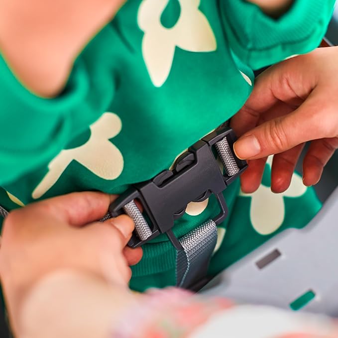 Cosco Kids Canteen High Chair Lightweight Portable Baby Feeding Chair with Adjustable Tray, Easy to Clean, Kitchen or Dining Use, Toddlers Up to 33 lbs, Mono Grey