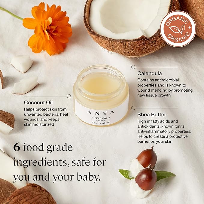 ANYA New Mom Breastfeeding Essentials Kit for Postpartum Recovery | Baby Registry Gift Set | Wellness Care Package with Postnatal Multivitamin, Omega-3, Organic Lactation Tea & Organic Nipple Balm