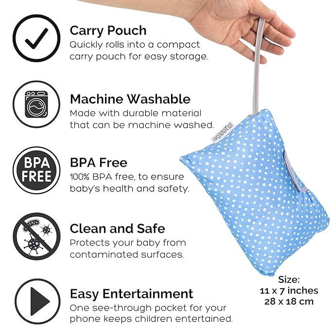 Suessie Shopping Cart Cover and High Chair Cover, Blue Dots