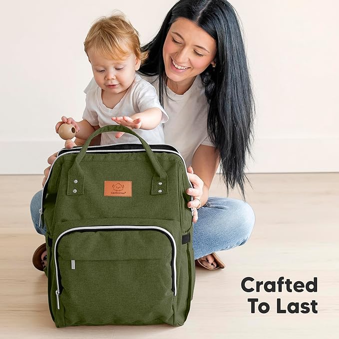 KeaBabies Baby Diaper Bag Backpack - Large Baby Bag for Boys, Girls, Waterproof Multi Function Travel Diaper Backpack with Changing Pad, Durable Travel Essentials for Moms and Dads (Coffee Brown)