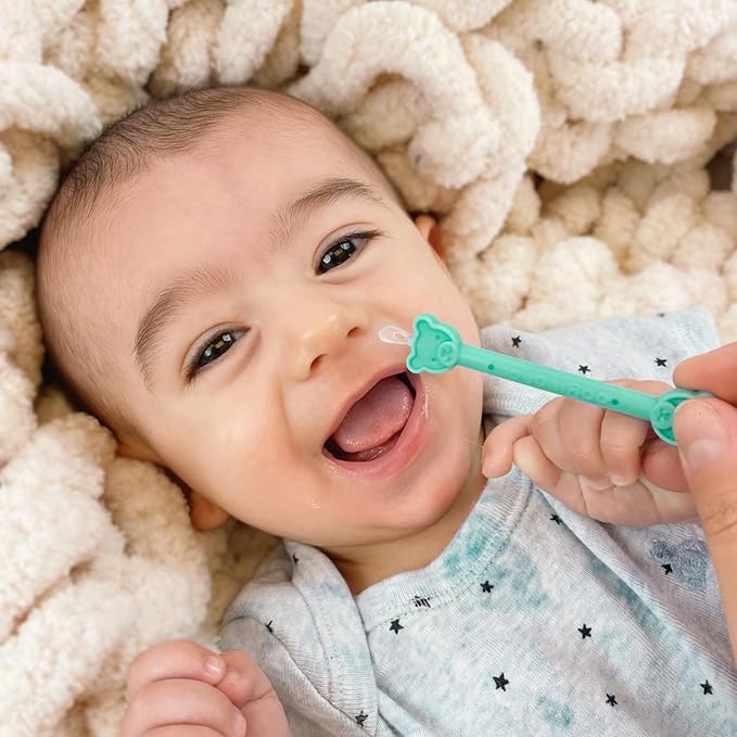 oogiebear: Baby Nose Cleaner & Ear Wax Removal Tool - Safe Booger & Earwax Removal for Newborns, Infants, Toddlers - Dual-Ended - Essential Baby Stuff, Diaper Bag Must-Have - 4 Pack with a Pouch