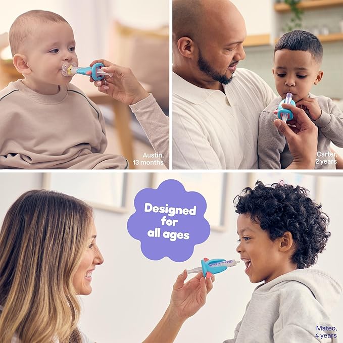 Medicine Buddy Medication Dispenser, Rocket - Liquid Syringe for Newborns, Infants, Babies & Toddlers - Baby Medicine Kit with Pacifier Attachment for Accurate Dosing