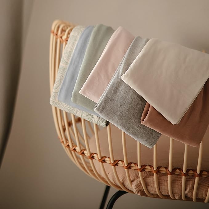 mushie Baby Car Seat Canopy Cover | Breathable & Stretchy Multi Use Cover for Breastfeeding, Nursing, High Chair, Shopping Cart, Strollers (Blush)