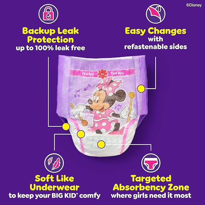 Pull-Ups Girls' Potty Training Pants, Size 4T-5T Training Underwear (38-50 lbs), 74 Count