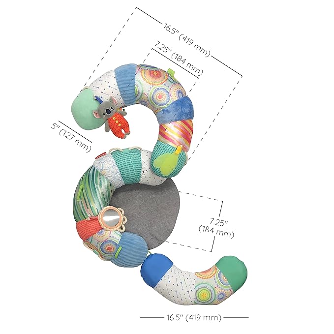 Infantino 3-in-1 Tummy Time & Seated Support & Mini Gym, Baby Floor Seat for Tummy Time & Early Sitting, Soft, Supportive, Engaging Toys, Koala